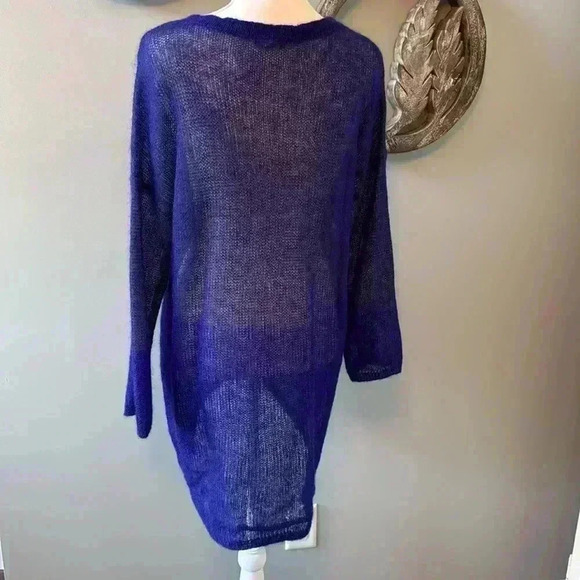Eileen Fisher violet mohair high low pullover sweater tunic  size XL - Picture 3 of 6
